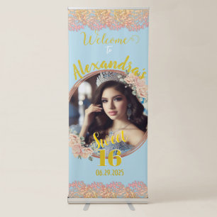 Sweet sixteen Fairytale Princess Photo  Retractable Banner