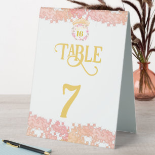 Sweet sixteen Fairytale Princess Table Number