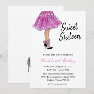 Sweet Sixteen Fashion Birthday Invitation