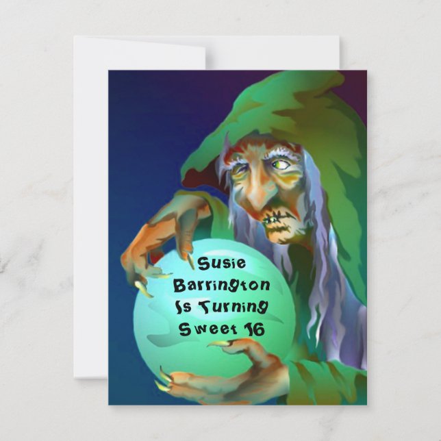 SWEET SIXTEEN ~ FORTUNE-TELLING PARTY INVITATION (Front)