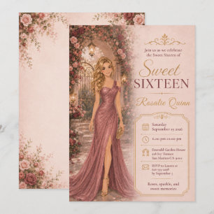 Sweet Sixteen Garden Arch Celebration Invitation