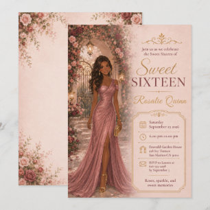 Sweet Sixteen Garden Arch Celebration Invitation