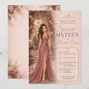 Sweet Sixteen Garden Arch Celebration Invitation