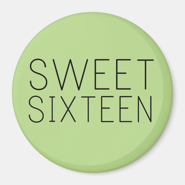 Sweet Sixteen Gift/Favour Magnet (Front)