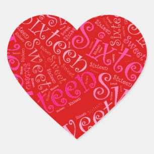 Sweet Sixteen Giftwrapping Heart Stickers - Gift