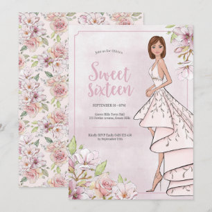 Sweet Sixteen Glamour Girl Birthday Invitation