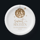 Sweet Sixteen Gold Disco Ball 16th Birthday Party Paper Plate<br><div class="desc">These are Sweet Sixteen Gold Disco Ball 16th Birthday Party Paper Plates!</div>