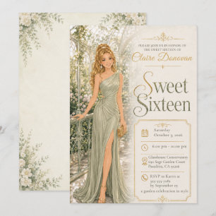 Sweet Sixteen Green Conservatory Invitation