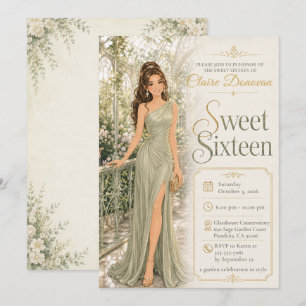 Sweet Sixteen Green Conservatory Invitation