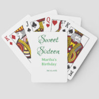 Sweet Sixteen green name date calligraphy boho ret