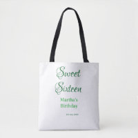 Sweet Sixteen green name date calligraphy boho ret