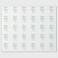 Sweet Sixteen green name date calligraphy boho ret