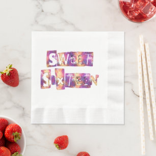 Sweet Sixteen (Happy Birthday) Party Napkin