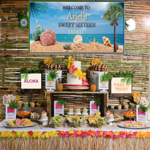 Sweet Sixteen Hawaiian Luau  Banner