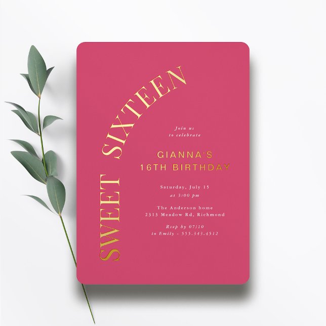 Sweet Sixteen | Hot Pink and Gold 16th Birthday (Creator Uploaded)