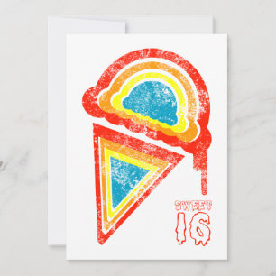 sweet sixteen ice cream dripz invitation