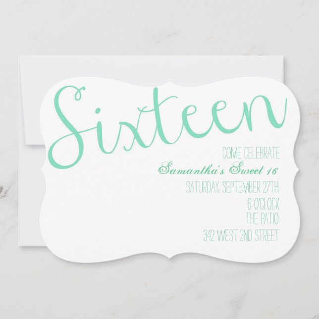 Sweet Sixteen Invitation (Front)