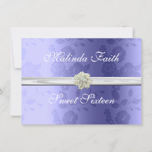 Sweet Sixteen Invitation, Lavender, Pearls, Invitation