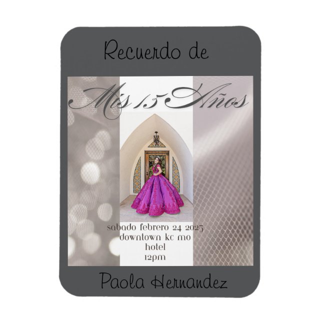 Sweet Sixteen Invitation Magnet, Party Invitation  Magnet (Vertical)