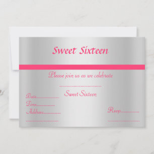 Sweet sixteen invitation silver
