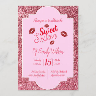 Sweet sixteen kiss invitation