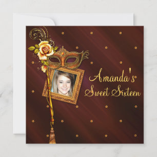 Sweet Sixteen, Masquerade Ball, Custom Invitation
