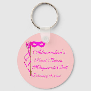 "Sweet Sixteen Masquerade Ball" (Mask 1) Key Ring