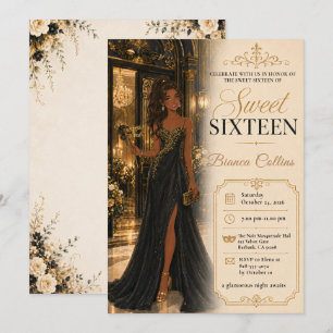 Sweet Sixteen Masquerade Glamour Invitation
