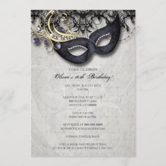 Sweet Sixteen Masquerade Invitation