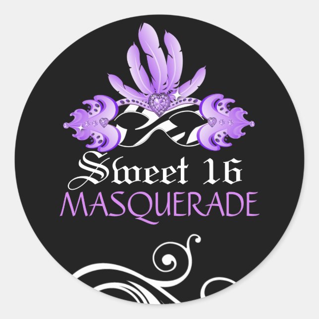 Sweet Sixteen  Masquerade Sticker (Front)