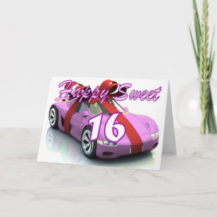Sweet sixteen new car invitation