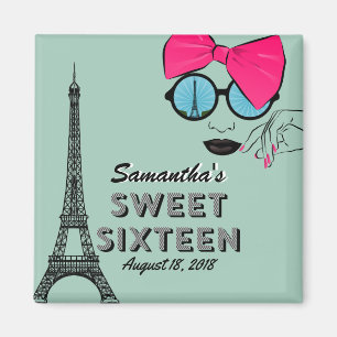 Sweet Sixteen Paris Theme Birthday Magnet