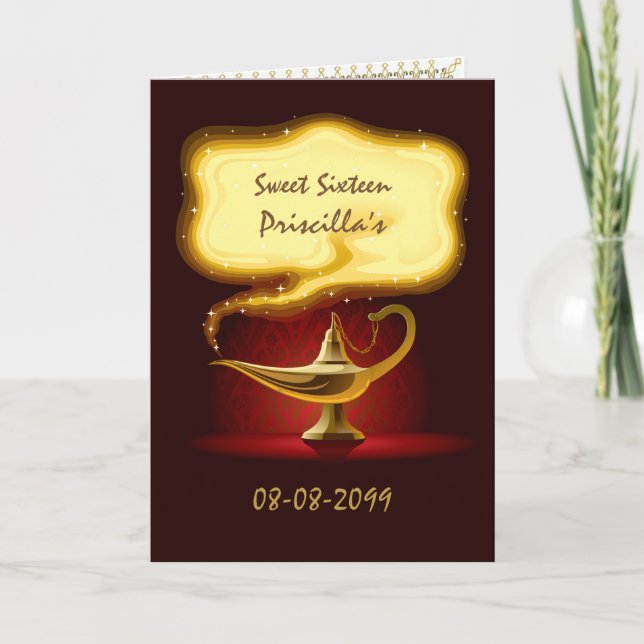 Sweet Sixteen party Arabian, Moroccan,4 faces, 5x7 Invitation (Front)