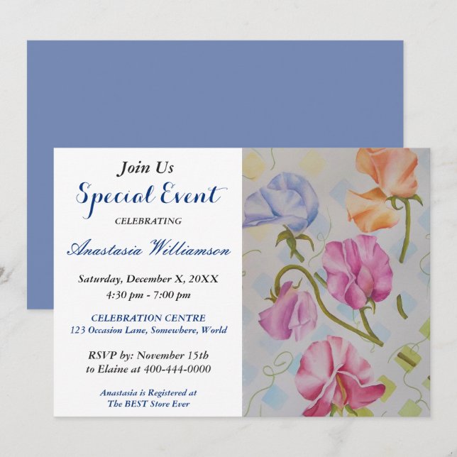 SWEET SIXTEEN PARTY EVENT INVITE (Front/Back)