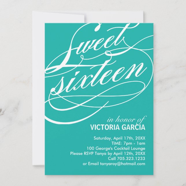 Sweet Sixteen Party Invitation (Front)