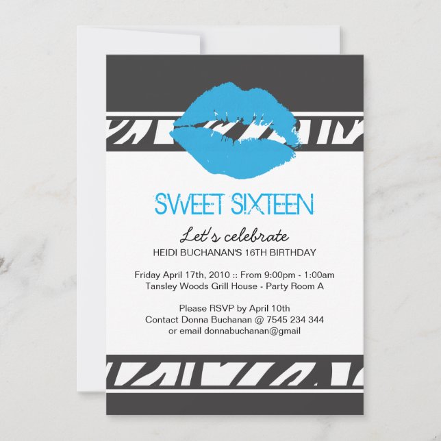 Sweet Sixteen Party Invitation (Front)