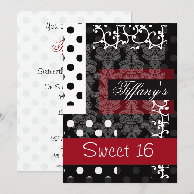 Sweet Sixteen party Invitation (Front/Back)