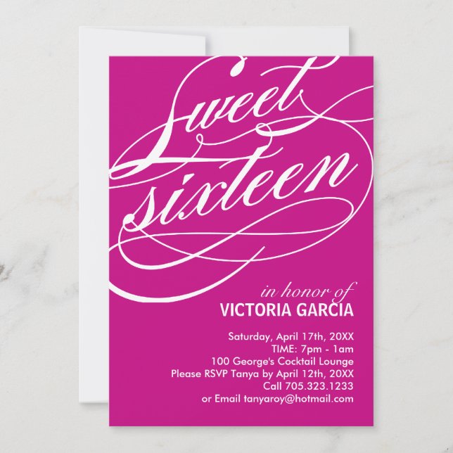 Sweet Sixteen Party Invitation (Front)