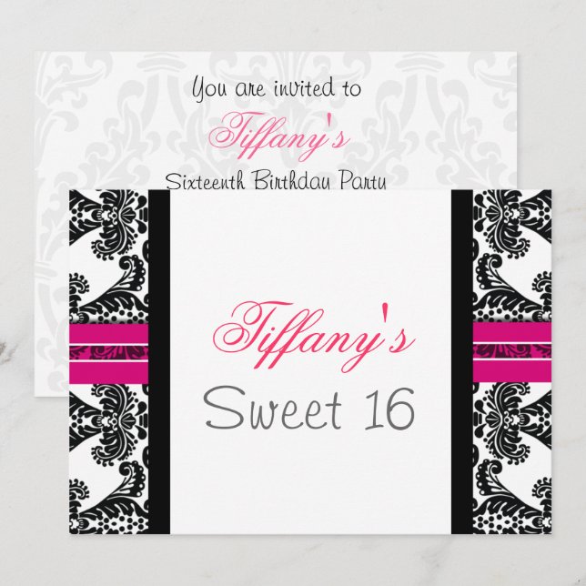 Sweet Sixteen party Invitation (Front/Back)