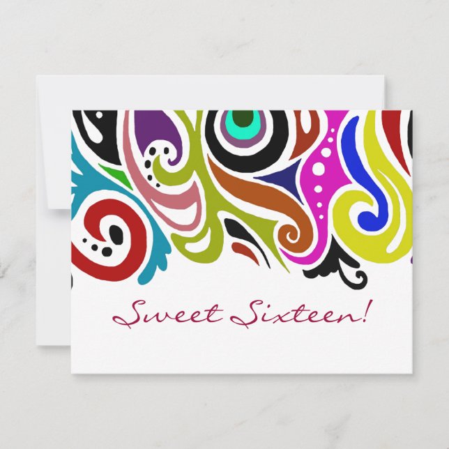 Sweet Sixteen Party ~  Invitations (Front)