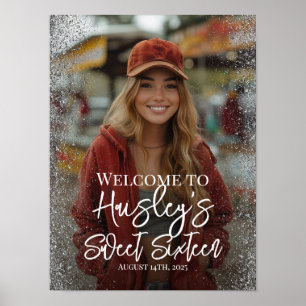 Sweet sixteen party photo welcome sign