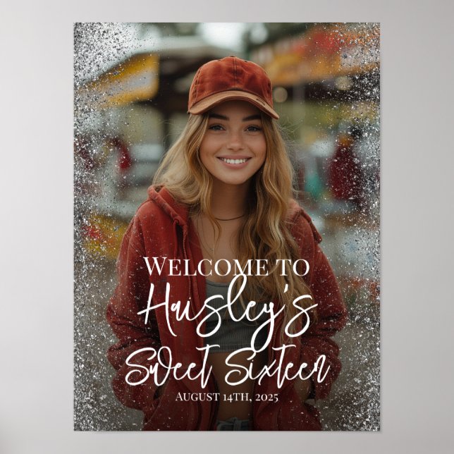 Sweet sixteen party photo welcome sign (Front)