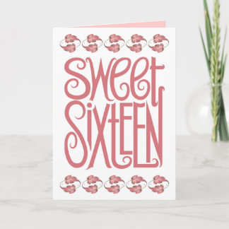 Sweet Sixteen Petals Birthday Card