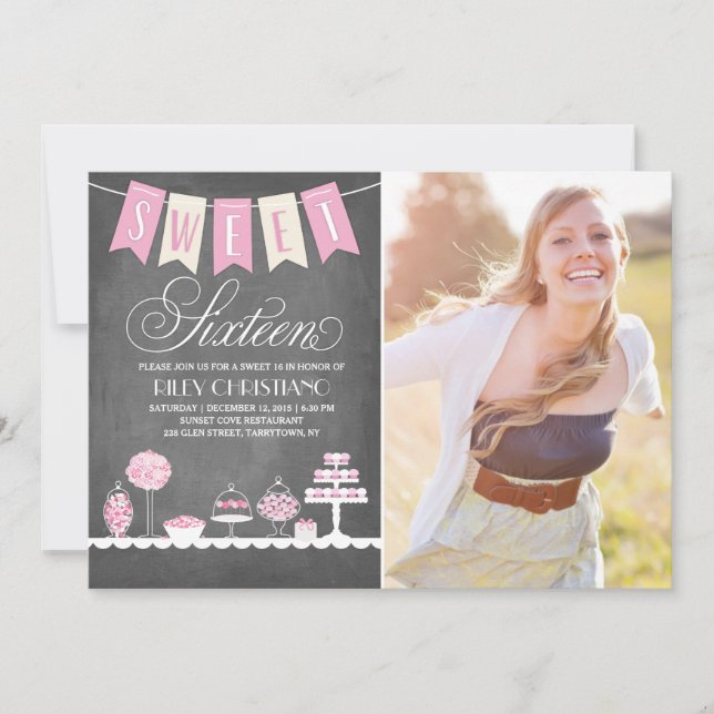 Sweet Sixteen Photo | Birthday Invitation (Front)