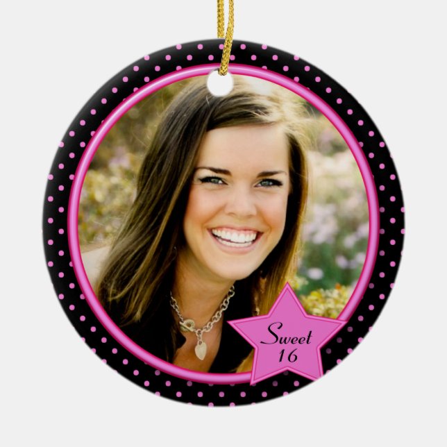 Sweet Sixteen Photo Ornament (Front)