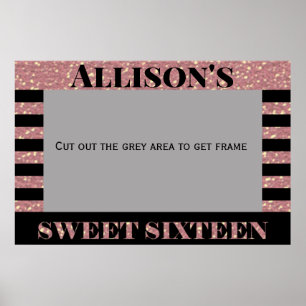 Sweet Sixteen photobooth frame Poster