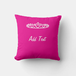 Sweet Sixteen Pink and White Tiara Custom Cushion