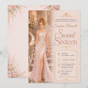 Sweet Sixteen Pink Ballroom Invitation