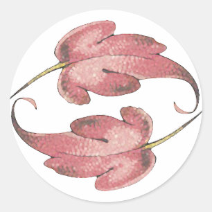 Sweet Sixteen Pink Leaf Sticker