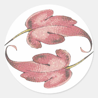 Sweet Sixteen Pink Leaf Sticker